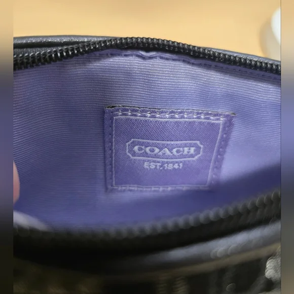 COACH Lurex Black Gray Silver Wristlet - Picture 8 of 13